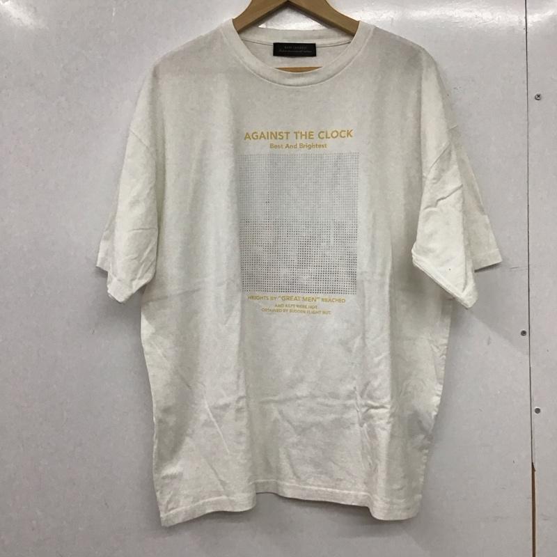 ナノユニバース nano・universe Tシャツ 半袖 半袖カットソー プリントTシャツ クルーネックカットソー M プリント 白 / ホワイト / white メンズ USED 古着 中古 10155885