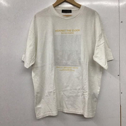 ナノユニバース nano・universe Tシャツ 半袖 半袖カットソー プリントTシャツ クルーネックカットソー M プリント 白 / ホワイト / white メンズ USED 古着 中古 10155885