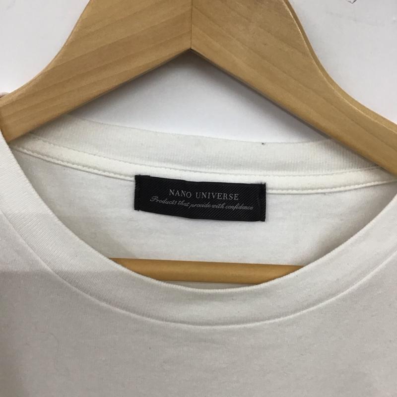 ナノユニバース nano・universe Tシャツ 半袖 半袖カットソー プリントTシャツ クルーネックカットソー M プリント 白 / ホワイト / white メンズ USED 古着 中古 10155885