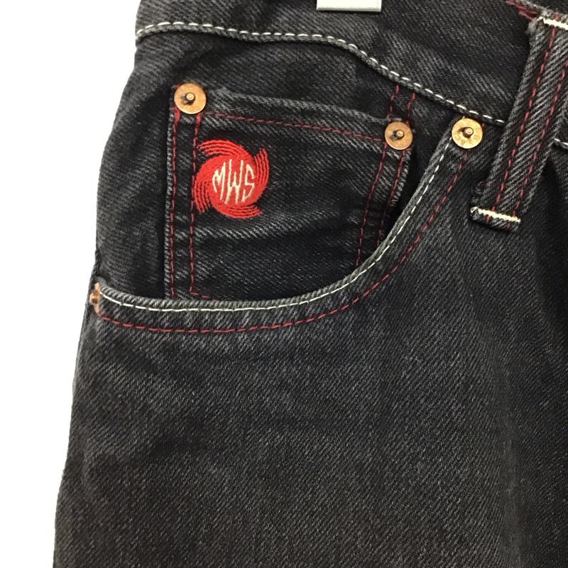 エムダブルエス MWS パンツ デニム、ジーンズ デニムパンツ ワイドパンツ カジュアルパンツ 34インチ ロゴ、文字 ダークグレー / ダークグレー / メンズ USED 古着 中古 10155887