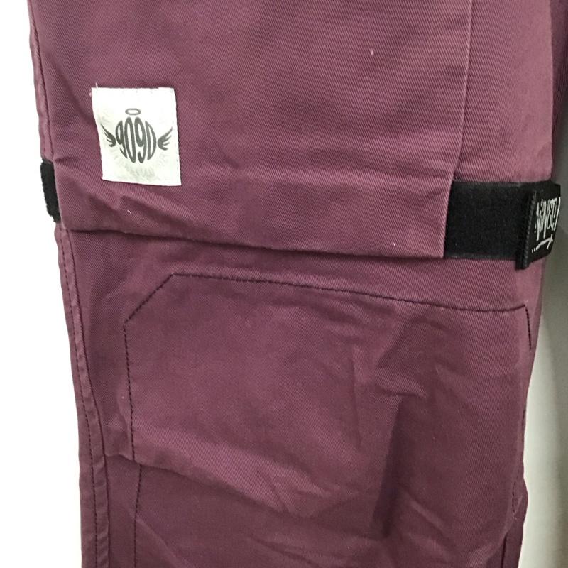ナインティナインティ 9090 パンツ ワークパンツ、ペインターパンツ ワークパンツ ワイドパンツ カジュアルパンツ L ロゴ、文字 紫 / パープル / purple メンズ USED 古着 中古 10155890