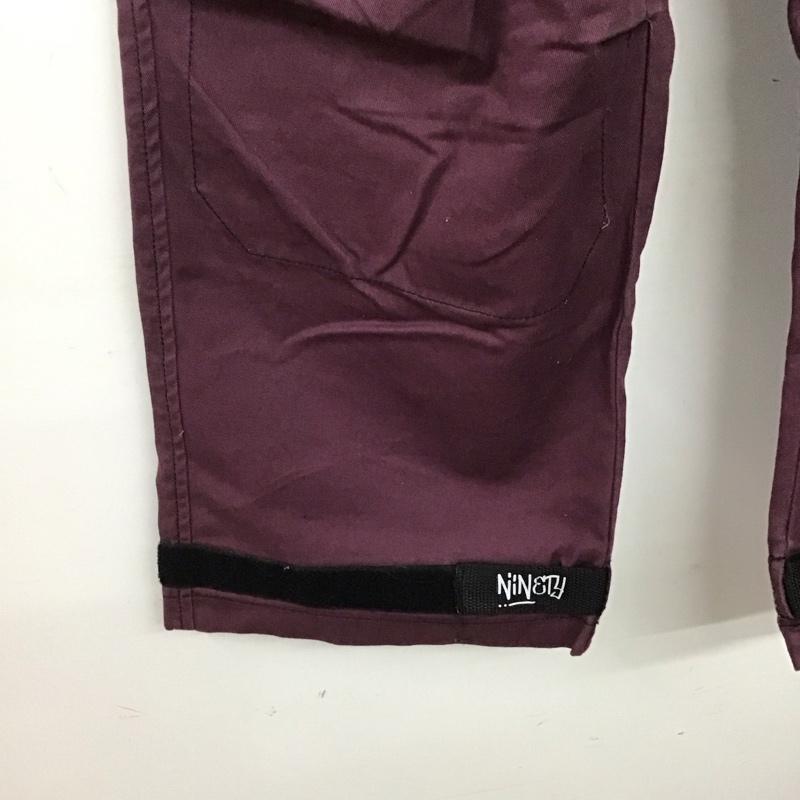 ナインティナインティ 9090 パンツ ワークパンツ、ペインターパンツ ワークパンツ ワイドパンツ カジュアルパンツ L ロゴ、文字 紫 / パープル / purple メンズ USED 古着 中古 10155890