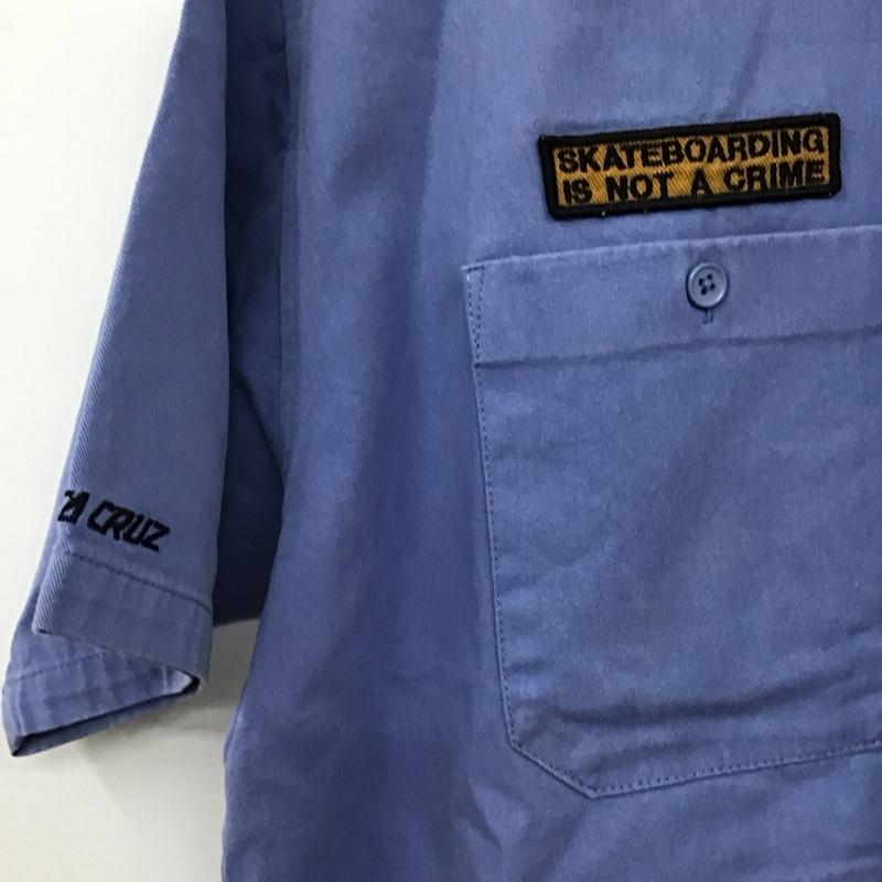 サンタクルーズ SANTA CRUZ シャツ、ブラウス 半袖 半袖シャツ フロントボタン カラーシャツ M ロゴ、文字 紫 / パープル / purple メンズ USED 古着 中古 10155893