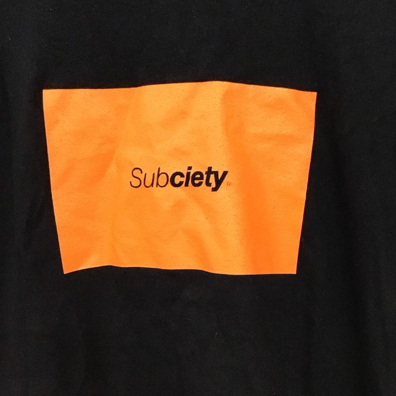 サブサエティ Subciety Tシャツ 半袖 半袖カットソー プリントTシャツ クルーネックカットソー L ロゴ、文字 黒 / ブラック / black メンズ USED 古着 中古 10155894