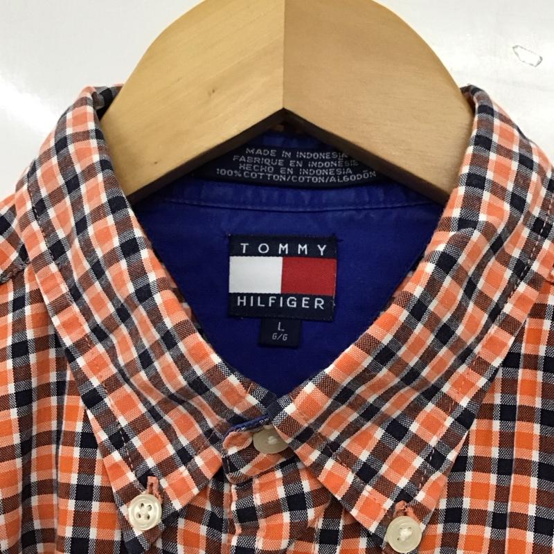 トミーヒルフィガー TOMMY HILFIGER シャツ、ブラウス 半袖 半袖シャツ チェックシャツ ボタンダウンシャツ L チェック マルチカラー / マルチカラー / multicolor メンズ USED 古着 中古 10155900