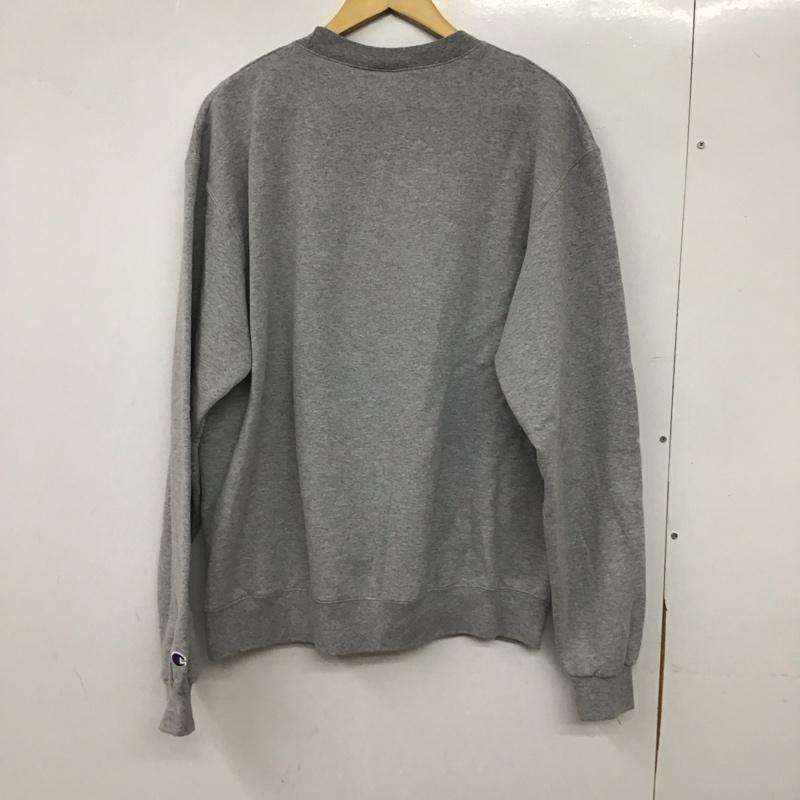 チャンピオン Champion トレーナー 長袖 長袖トレーナー スウェット クルーネック プルオーバー L ロゴ、文字 灰 / グレー / gray メンズ USED 古着 中古 10155906