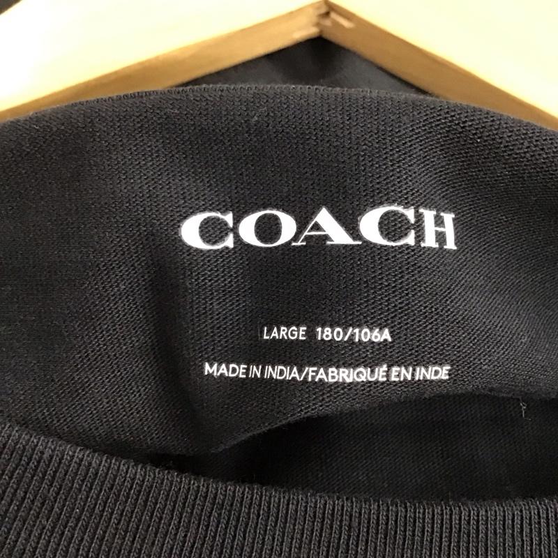 コーチ COACH カットソー 長袖 長袖カットソー プリントカットソー クルーネック L ロゴ、文字 黒 / ブラック / black メンズ USED 古着 中古 10155910