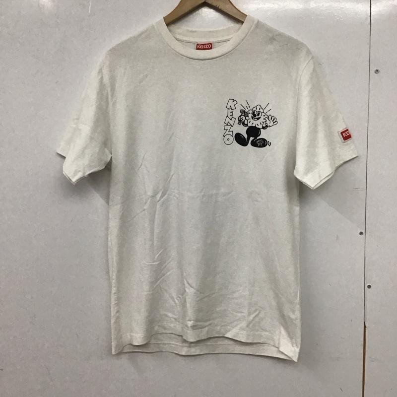 ケンゾー KENZO Tシャツ 半袖 半袖カットソー プリントTシャツ クルーネックカットソー S プリント 白 / ホワイト / white メンズ USED 古着 中古 10155914