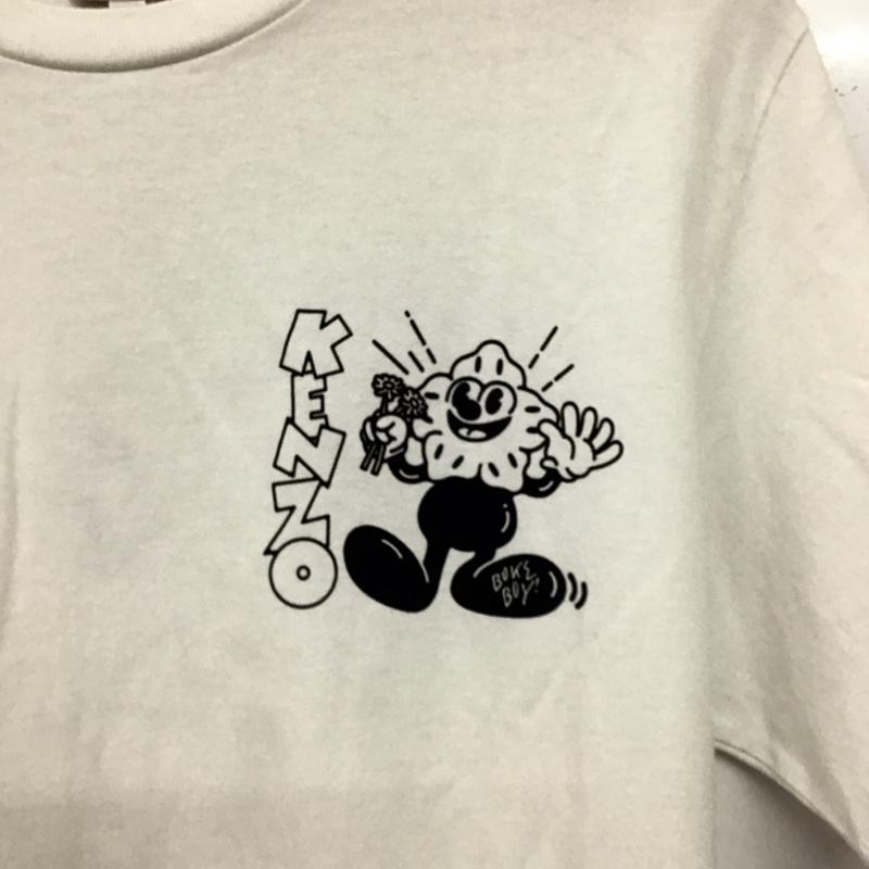 ケンゾー KENZO Tシャツ 半袖 半袖カットソー プリントTシャツ クルーネックカットソー S プリント 白 / ホワイト / white メンズ USED 古着 中古 10155914
