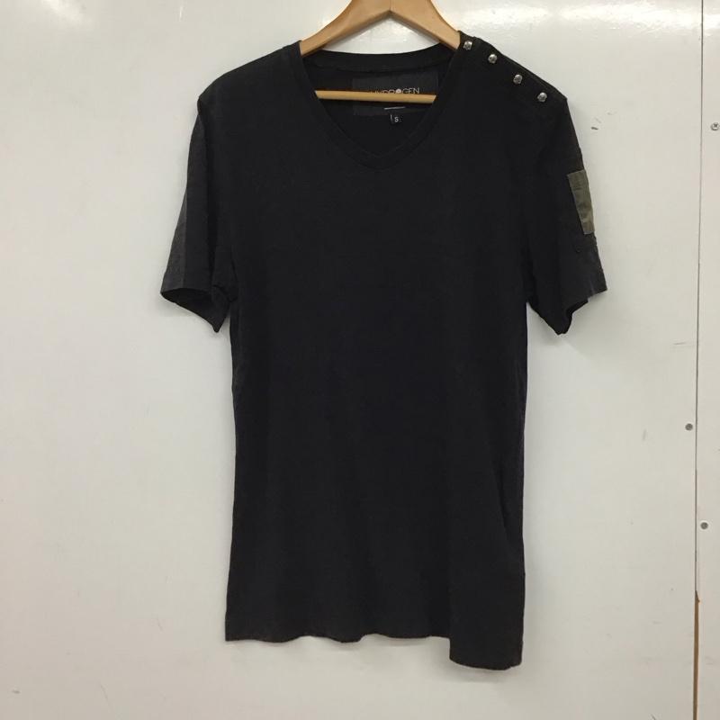 ハイドロゲン HYDROGEN Tシャツ 半袖 半袖カットソー プリントTシャツ Vネックカットソー S 無地 黒 / ブラック / black メンズ USED 古着 中古 10155915