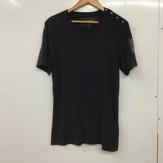 ハイドロゲン HYDROGEN Tシャツ 半袖 半袖カットソー プリントTシャツ Vネックカットソー S 無地 黒 / ブラック / black メンズ USED 古着 中古 10155915