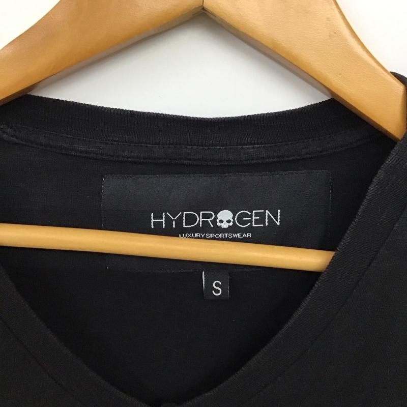 ハイドロゲン HYDROGEN Tシャツ 半袖 半袖カットソー プリントTシャツ Vネックカットソー S 無地 黒 / ブラック / black メンズ USED 古着 中古 10155915