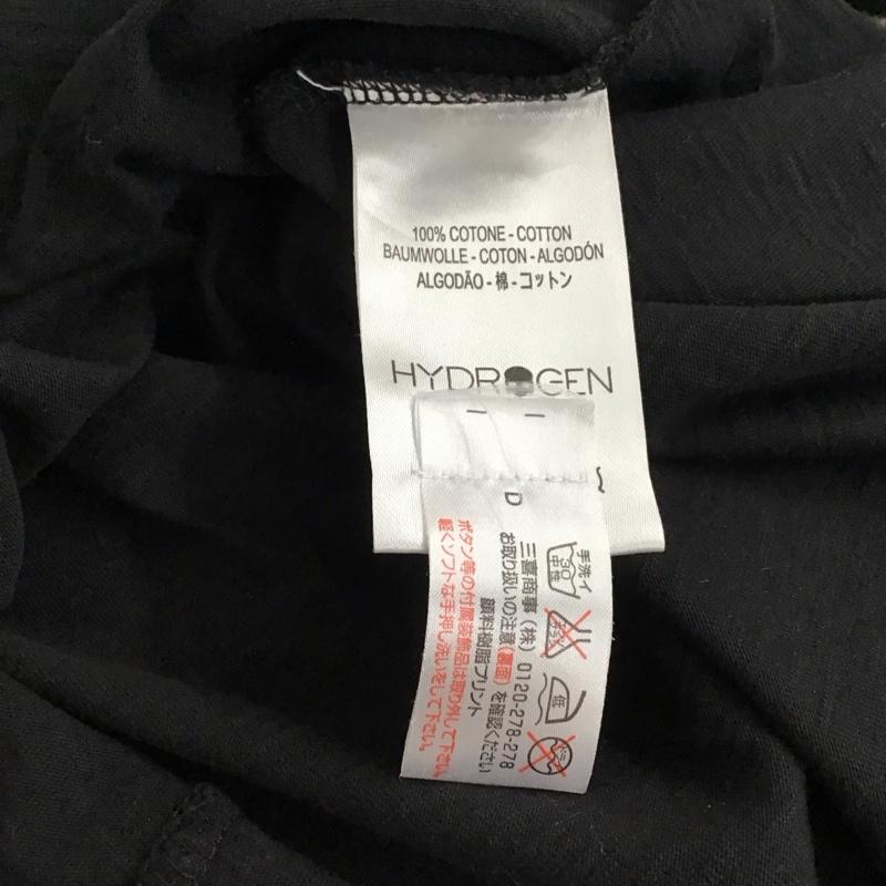 ハイドロゲン HYDROGEN Tシャツ 半袖 半袖カットソー プリントTシャツ Vネックカットソー S 無地 黒 / ブラック / black メンズ USED 古着 中古 10155915