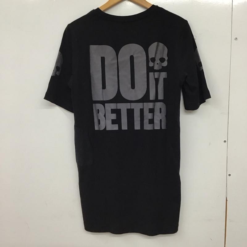 ハイドロゲン HYDROGEN Tシャツ 半袖 半袖カットソー プリントTシャツ クルーネックカットソー XS ロゴ、文字 黒 / ブラック / black メンズ USED 古着 中古 10155916