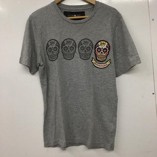 ハイドロゲン HYDROGEN Tシャツ 半袖 半袖カットソー プリントTシャツ クルーネックカットソー S ロゴ、文字 灰 / グレー / gray メンズ USED 古着 中古 10155917