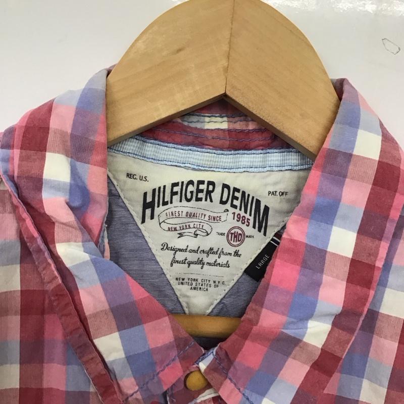 ヒルフィガーデニム HILFIGER DENIM シャツ、ブラウス 半袖 半袖シャツ チェックシャツ カラーシャツ L チェック マルチカラー / マルチカラー / multicolor メンズ USED 古着 中古 10155918