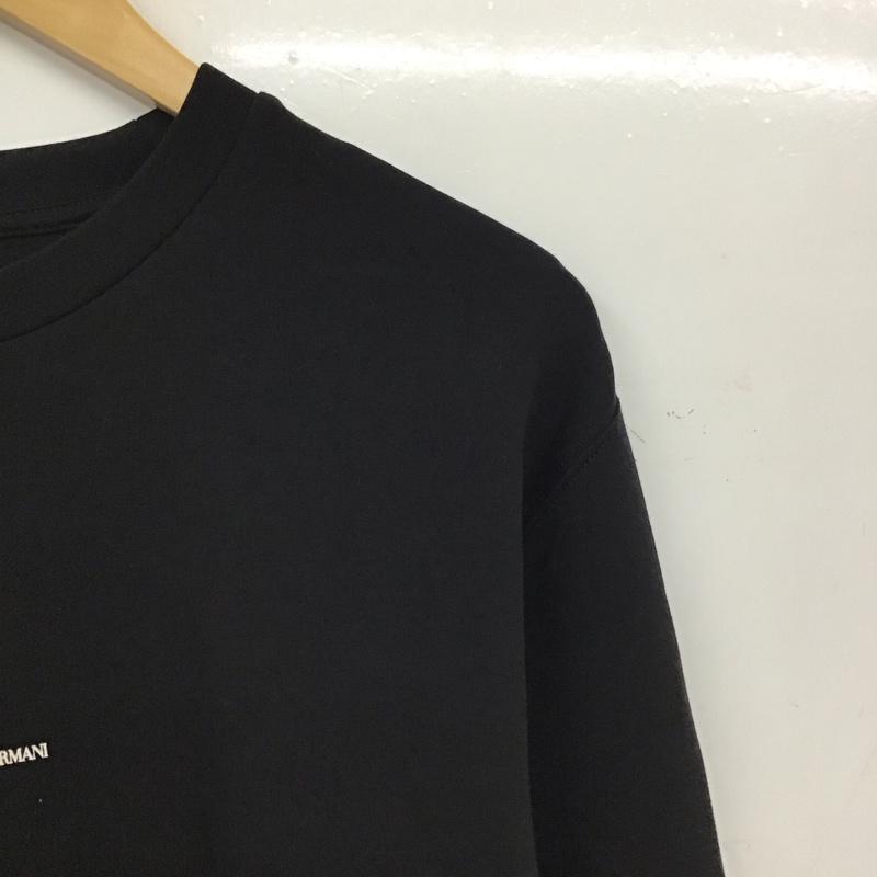エンポリオアルマーニ EMPORIO ARMANI カットソー 長袖 長袖カットソー プリントカットソー クルーネック M ロゴ、文字 黒 / ブラック / black メンズ USED 古着 中古 10155920