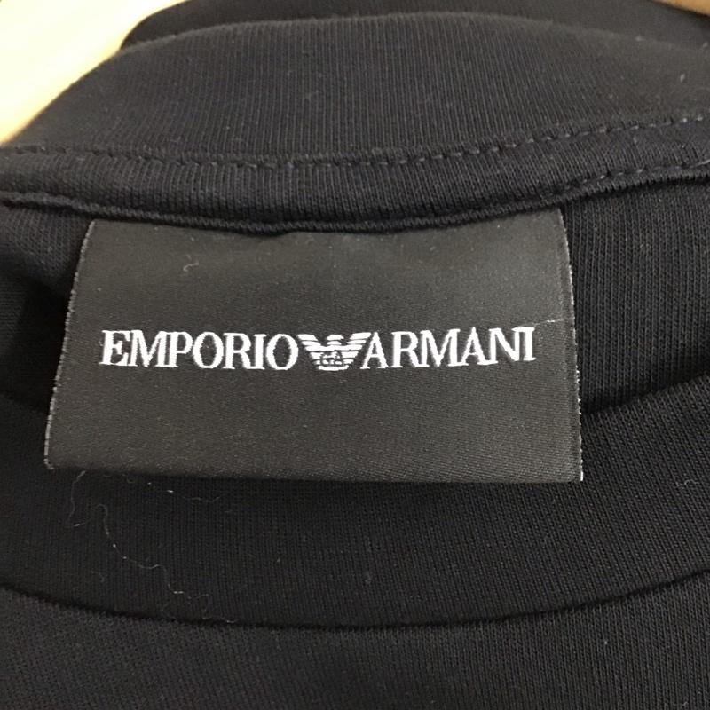 エンポリオアルマーニ EMPORIO ARMANI カットソー 長袖 長袖カットソー プリントカットソー クルーネック M ロゴ、文字 黒 / ブラック / black メンズ USED 古着 中古 10155920