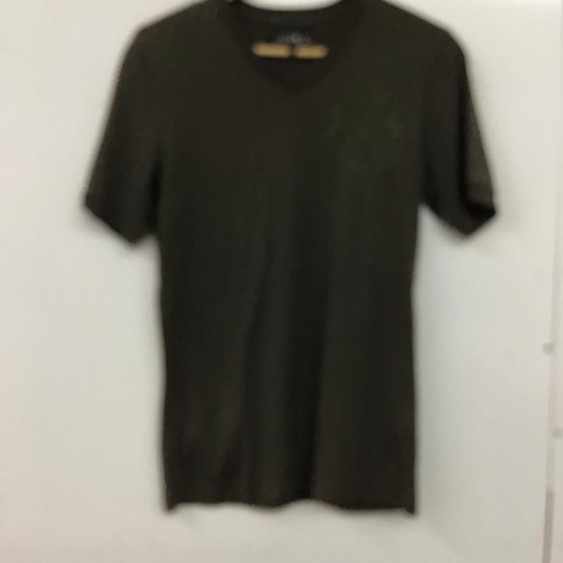ハイドロゲン HYDROGEN Tシャツ 半袖 半袖カットソー プリントTシャツ Vネックカットソー XS ロゴ、文字 カーキ / カーキ / khaki メンズ USED 古着 中古 10155926