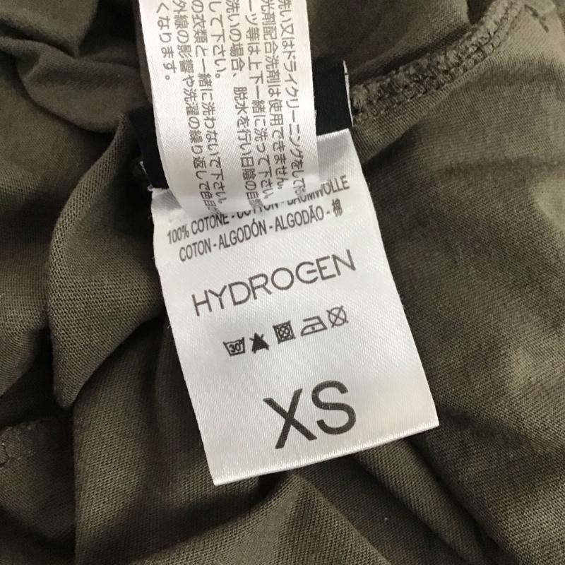 ハイドロゲン HYDROGEN Tシャツ 半袖 半袖カットソー プリントTシャツ Vネックカットソー XS ロゴ、文字 カーキ / カーキ / khaki メンズ USED 古着 中古 10155926