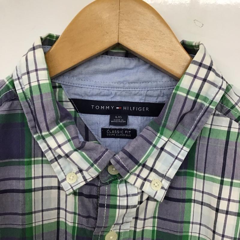 トミーヒルフィガー TOMMY HILFIGER シャツ、ブラウス 半袖 半袖シャツ チェックシャツ ボタンダウンシャツ L チェック マルチカラー / マルチカラー / multicolor メンズ USED 古着 中古 10155929