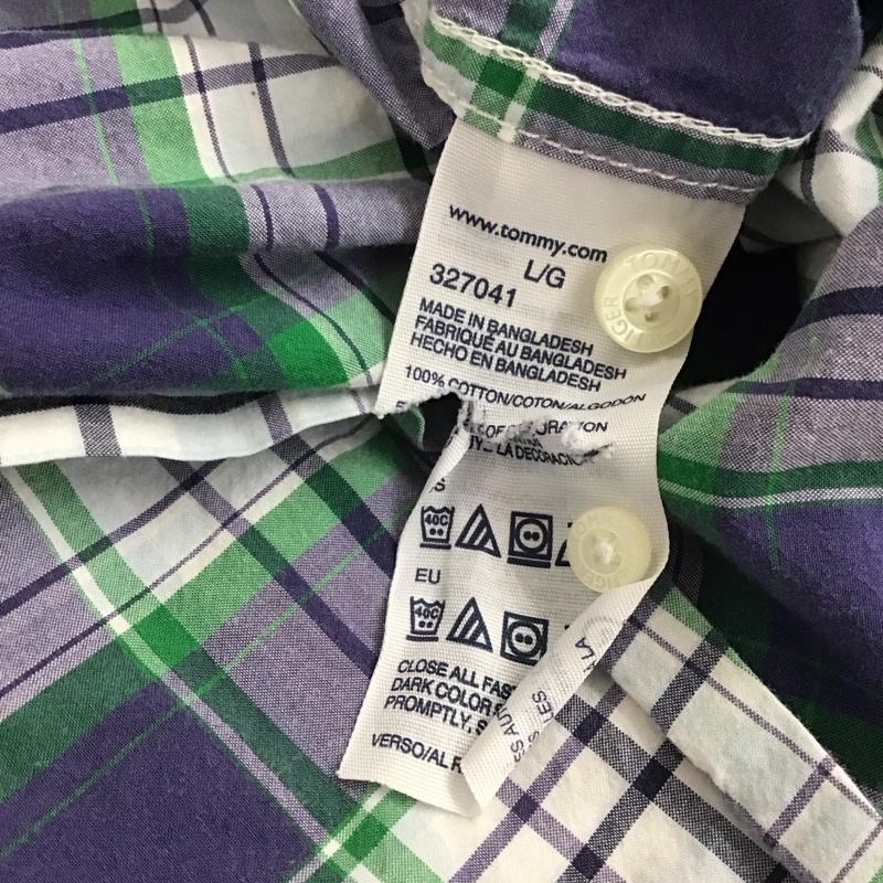 トミーヒルフィガー TOMMY HILFIGER シャツ、ブラウス 半袖 半袖シャツ チェックシャツ ボタンダウンシャツ L チェック マルチカラー / マルチカラー / multicolor メンズ USED 古着 中古 10155929