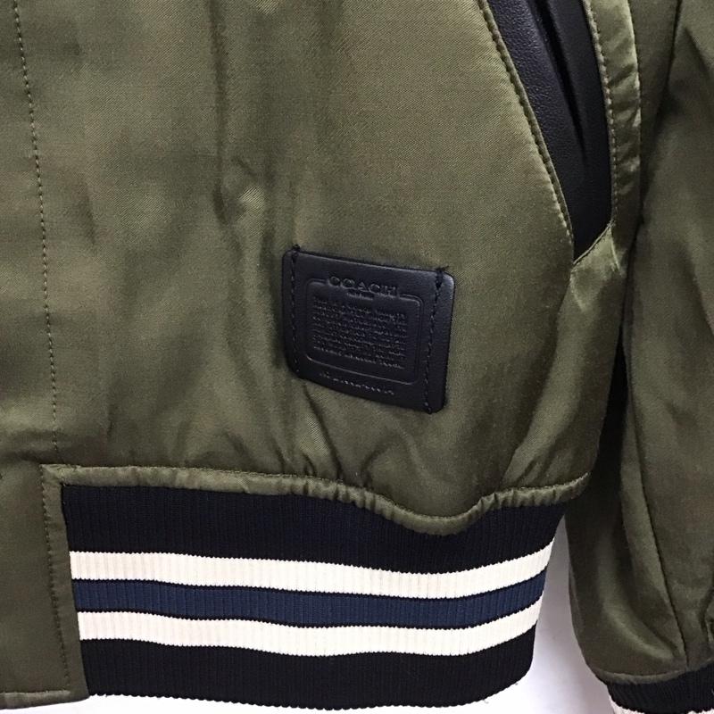 コーチ COACH ジャケット、上着 ジャンパー、ブルゾン アウター フロントボタン ノーカラージャケット S ロゴ、文字 カーキ / カーキ / khaki メンズ USED 古着 中古 10155930
