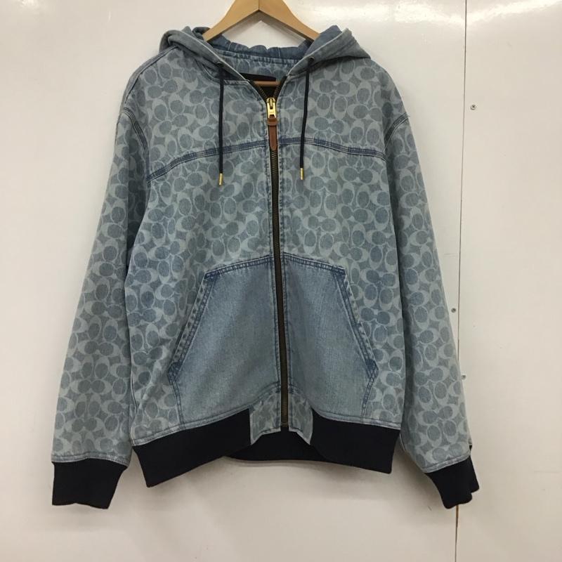 コーチ COACH ジャケット、上着 ジャンパー、ブルゾン ジップアップジャケットパーカー アウター M ロゴ、文字 インディゴ / インディゴ / Indigo メンズ USED 古着 中古 10155931