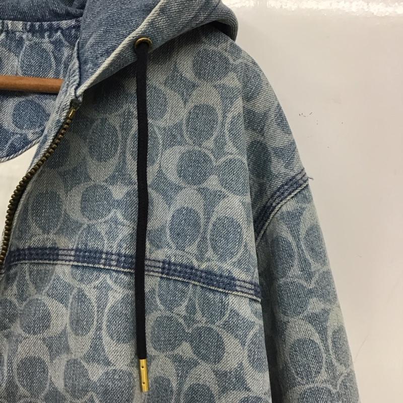 コーチ COACH ジャケット、上着 ジャンパー、ブルゾン ジップアップジャケットパーカー アウター M ロゴ、文字 インディゴ / インディゴ / Indigo メンズ USED 古着 中古 10155931