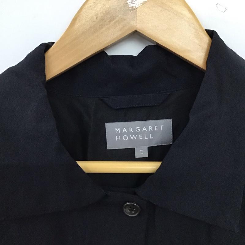 マーガレットハウエル MARGARET HOWELL シャツ、ブラウス 長袖 長袖シャツ 無地シャツ カラーシャツ 2 無地 黒 / ブラック / black レディース USED 古着 中古 10155937