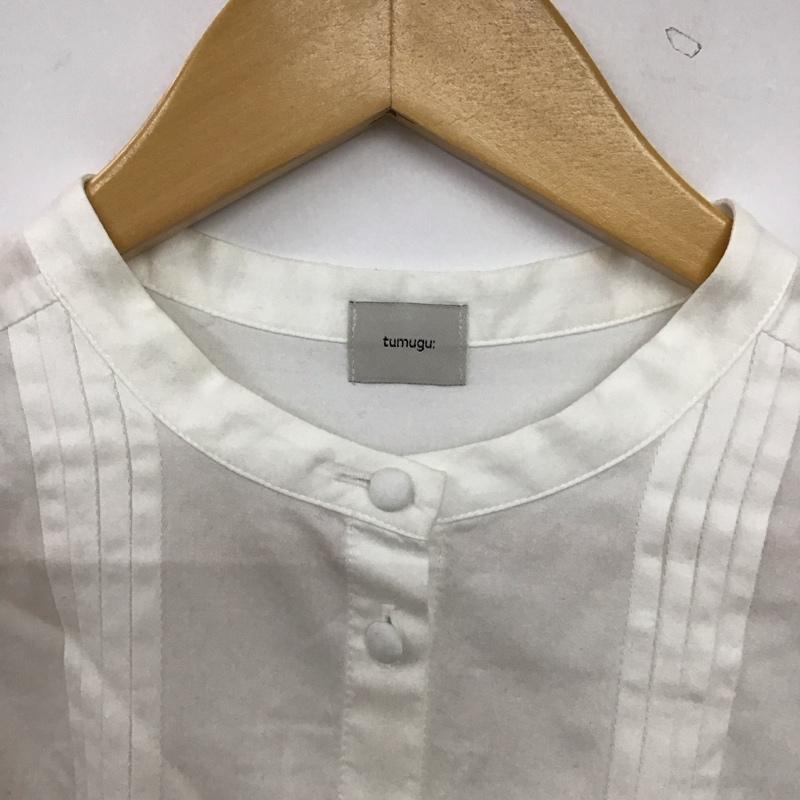 ツムグ tumugu シャツ、ブラウス 長袖 長袖シャツ 無地シャツ ノーカラーシャツ FREE 無地 白 / ホワイト / white レディース USED 古着 中古 10155938