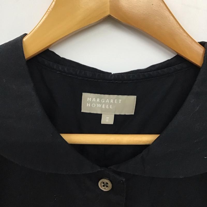 マーガレットハウエル MARGARET HOWELL シャツ、ブラウス 長袖 長袖シャツ 無地シャツ カラーシャツ 2 無地 黒 / ブラック / black レディース USED 古着 中古 10155940