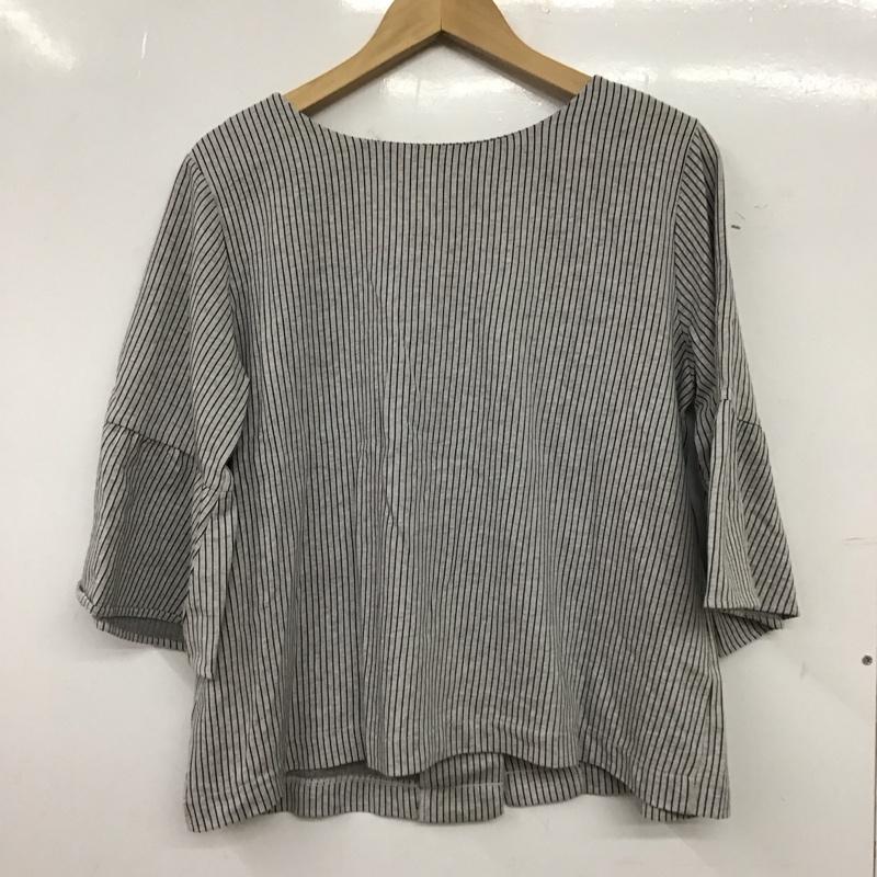 レプシィム LEPSIM シャツ、ブラウス 半袖 半袖シャツ ストライプシャツ フロントボタン L ストライプ 灰 / グレー / gray レディース USED 古着 中古 10155941