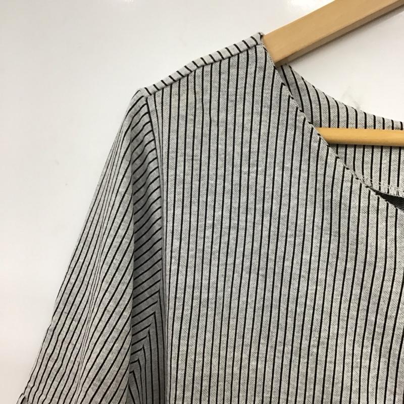 レプシィム LEPSIM シャツ、ブラウス 半袖 半袖シャツ ストライプシャツ フロントボタン L ストライプ 灰 / グレー / gray レディース USED 古着 中古 10155941