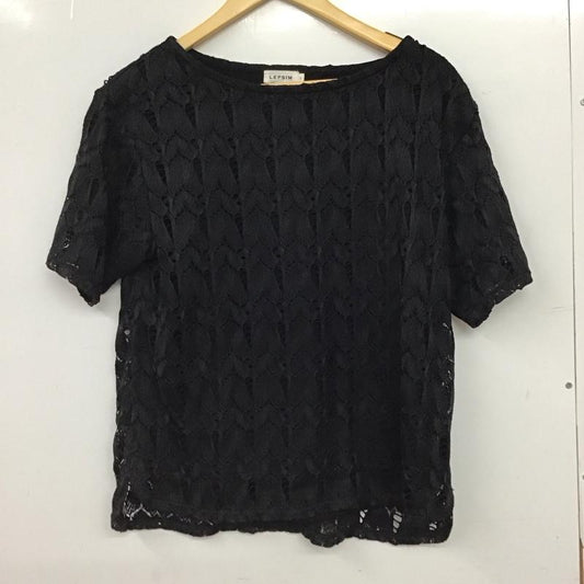 レプシィム LEPSIM カットソー 半袖 半袖カットソー クルーネックカットソー L 総柄 黒 / ブラック / black レディース USED 古着 中古 10155943