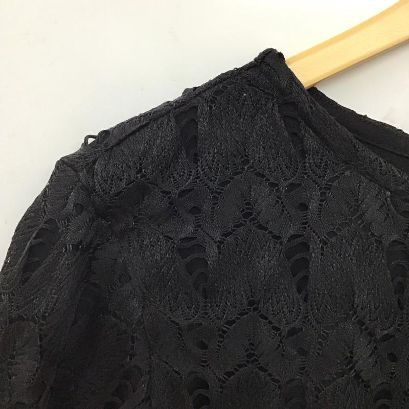 レプシィム LEPSIM カットソー 半袖 半袖カットソー クルーネックカットソー L 総柄 黒 / ブラック / black レディース USED 古着 中古 10155943