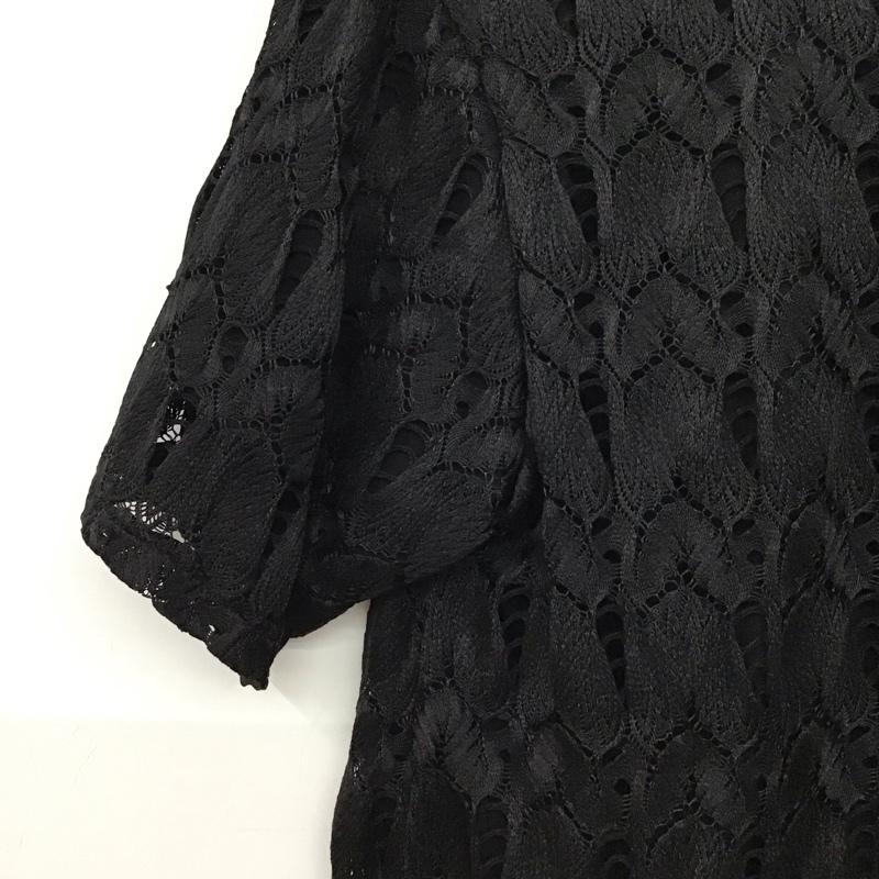 レプシィム LEPSIM カットソー 半袖 半袖カットソー クルーネックカットソー L 総柄 黒 / ブラック / black レディース USED 古着 中古 10155943