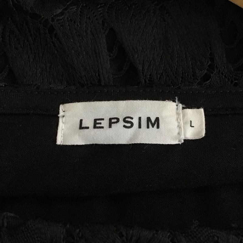 レプシィム LEPSIM カットソー 半袖 半袖カットソー クルーネックカットソー L 総柄 黒 / ブラック / black レディース USED 古着 中古 10155943