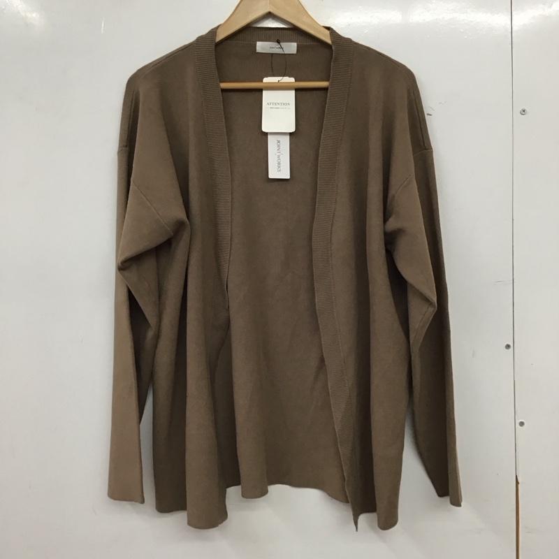 ジョイントワークス JOINT WORKS カーディガン 長袖 長袖ニットカーディガン ノーカラー M 無地 茶 / ブラウン / brown レディース USED 古着 中古 10155952