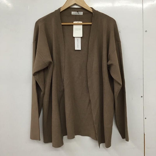 ジョイントワークス JOINT WORKS カーディガン 長袖 長袖ニットカーディガン ノーカラー M 無地 茶 / ブラウン / brown レディース USED 古着 中古 10155952