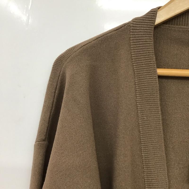 ジョイントワークス JOINT WORKS カーディガン 長袖 長袖ニットカーディガン ノーカラー M 無地 茶 / ブラウン / brown レディース USED 古着 中古 10155952