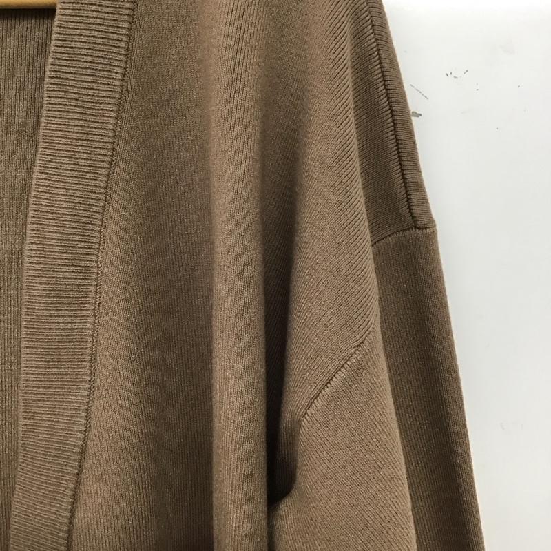 ジョイントワークス JOINT WORKS カーディガン 長袖 長袖ニットカーディガン ノーカラー M 無地 茶 / ブラウン / brown レディース USED 古着 中古 10155952