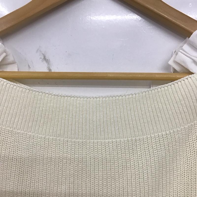 ナチュラルクチュール natural couture ニット、セーター 半袖 半袖ニットカットソー スクエアーネック FREE 無地 白 / ホワイト / white X アイボリー / アイボリー / レディース USED 古着 中古 10155955