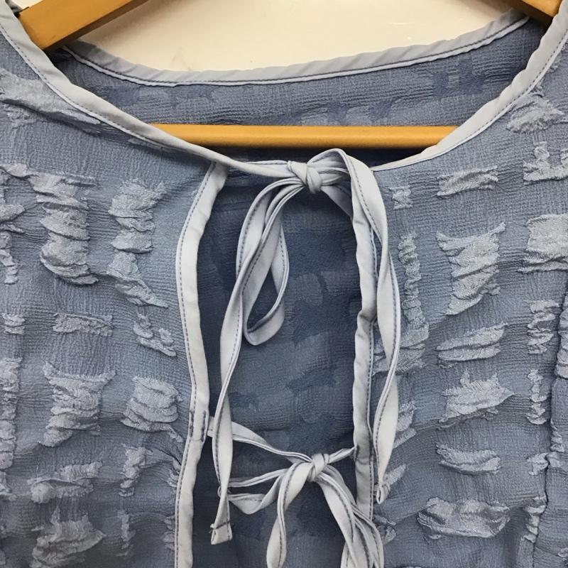 ダブルクローゼット w closet カーディガン 長袖 長袖カーディガン 前開き ノーカラー FREE  青 / ブルー / blue レディース USED 古着 中古 10155957