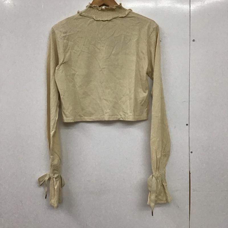 ジュエティ jouetie カットソー 長袖 長袖カットソー プリントカットソー フリルネック M プリント ベージュ / ベージュ / beige レディース USED 古着 中古 10155959