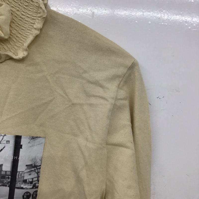 ジュエティ jouetie カットソー 長袖 長袖カットソー プリントカットソー フリルネック M プリント ベージュ / ベージュ / beige レディース USED 古着 中古 10155959