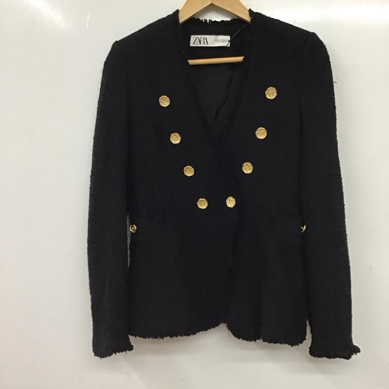 ザラ ZARA ジャケット、上着 ジャケット、ブレザー カジュアルジャケット ノーカラージャケット XS  黒 / ブラック / black レディース USED 古着 中古 10155960