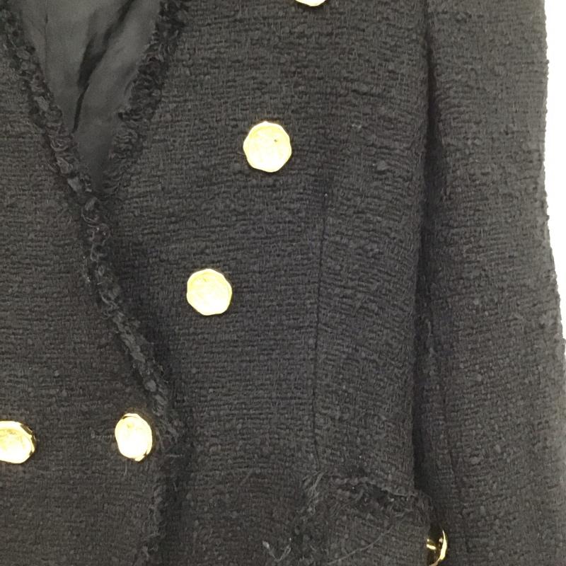 ザラ ZARA ジャケット、上着 ジャケット、ブレザー カジュアルジャケット ノーカラージャケット XS  黒 / ブラック / black レディース USED 古着 中古 10155960