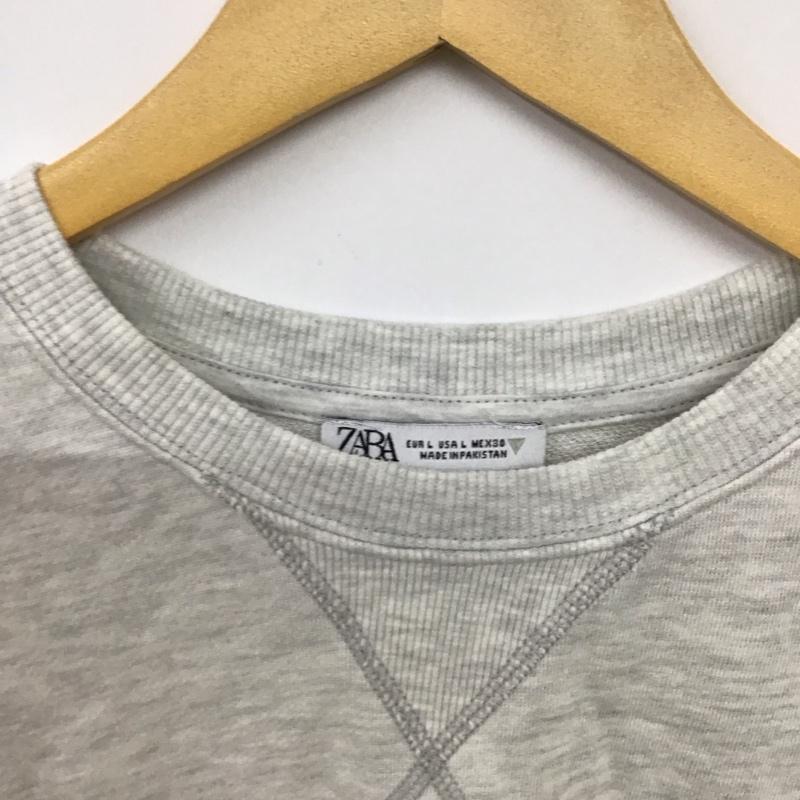 ザラ ZARA カットソー 半袖 半袖カットソー スウェットカットソー クルーネックカットソー L 無地 灰 / グレー / gray レディース USED 古着 中古 10155961