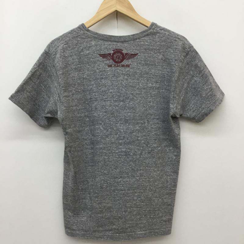 フラットヘッド The Flat Head Tシャツ 半袖 THE FLAT HEAD Vネック 半袖 カットソー グレー 38 ロゴ、文字 灰 / グレー / gray メンズ USED 古着 中古 10155973